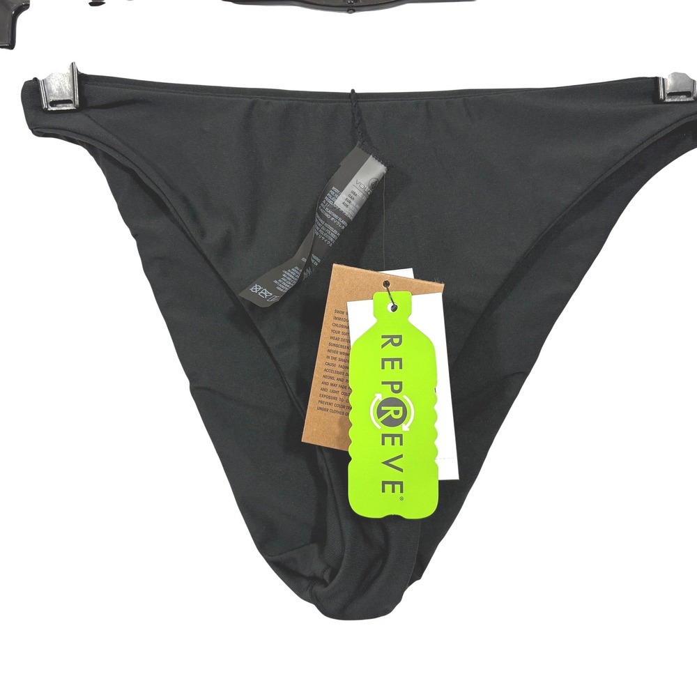 Volcom Simply Seamless Skimpy Bikini Bottoms Black Womens S NWT - Picture 3 of 5